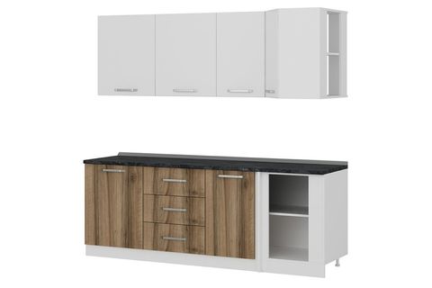 MİNAR 225CM KÖŞE MUTFAK DOLABI BEYAZ DORE K225D3