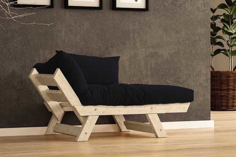 WOODESK ADALAR MASİF AHŞAP BERJER, NATURAL-SİYAH RENK