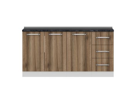 MİNAR 165 CM MUTFAK DOLABI BEYAZ DORE 165-D1-ALT MODÜL