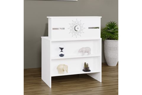 VENÜS HİLAL ÇEKMECELİ BANKO, SEKRETER MASASI, BEYAZ, 90 CM