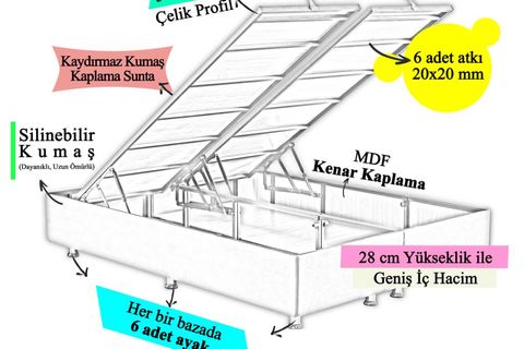 NİRON SİLVER BAZA BAŞLIK VE YATAK SETİ, 120X200