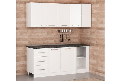 MİNAR 190CM KÖŞE MUTFAK DOLABI BEYAZ K190B2