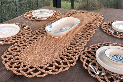 ELİZA RUNNER AMERİKA SERVİS SETİ, NATURAL, 4 KİŞİLİK