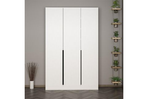 KALE 210 CM 3 KAPAKLI 1B RAF PORTMANTO, BYZ MBR ÇİZGİLİ BYZ
