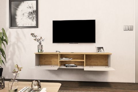 LUJIA DUVARA MONTE TV ÜNİTESİ, SAFİRMEŞE BEYAZ