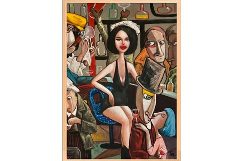 AHŞAP ÇERÇEVELİ RED AND BLACK TABLO, 50X70