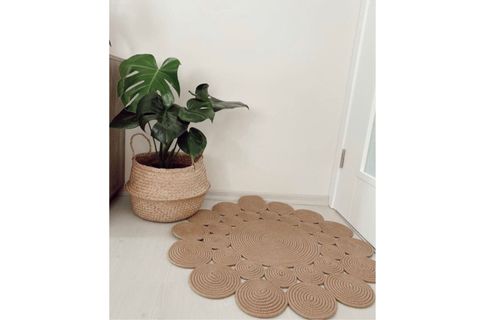 MİLDA JÜT KİLİM 01, YUVARLAK, HASIR, 140X140