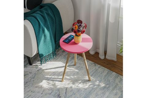 YURİ YUVARLAK YAN SEHPA, PEMBE