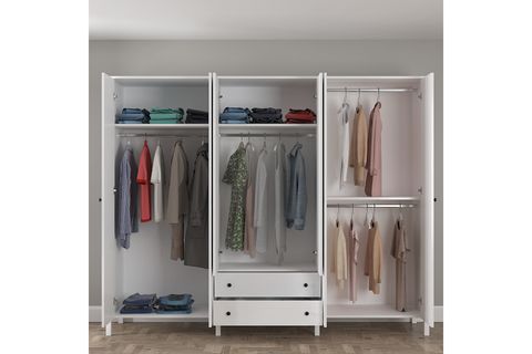 VENEZİA MİNİFİKS GARDIROP, WOOD BEYAZ, 6 KAPAKLI