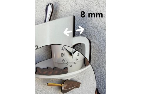 KAHVE FİNCANI SARKAÇLI MUTFAK SAATİ