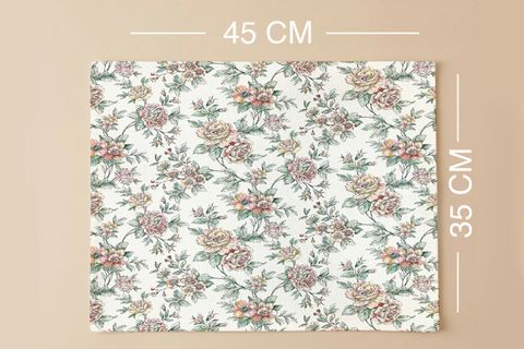 ROMANTİK ÇİÇEK PAMUKLU DÖRT ADET AMERİKAN SERVİSİ