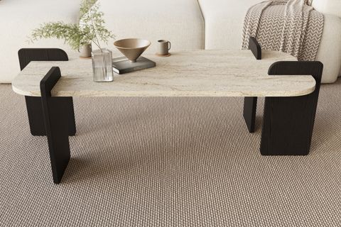 LEAPİRİ ORTA SEHPA MODERN MERMER DESEN SİYAH