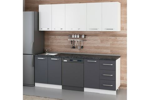 MİNAR 220 CM MUTFAK DOLABI BEYAZ ANTRASİT 220 A11