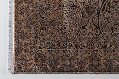 ROYAL HALI BABİL BX17B SARI SİYAH GRİ BORDÜRLÜ MODERN SALON HALISI 160X230