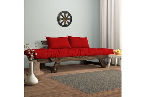 WOODESK ADALAR MASİF CEVİZ-KIRMIZI RENK 2Lİ KANEPE CPT8114-210