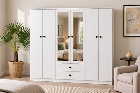 KİNG AYNALI GARDIROP, 6 KAPAKLI
