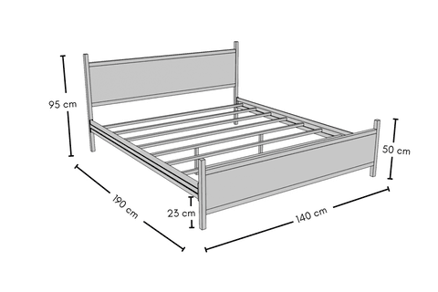 GM 305 MODERN ÇİFT KİŞİLİK  METAL SİYAH SONOMO KARYOLA 140X190
