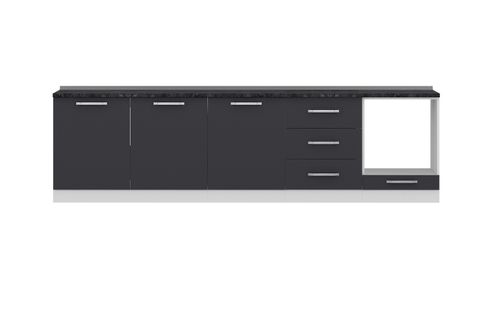 MİNAR 300 CM MUTFAK DOLABI BEYAZ ANTRASİT 300-A10-ALT MODÜL