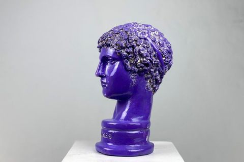 HERMES PURPLE PEARL POP ART DEKORATİF ROMA YUNAN HEYKELLERİ