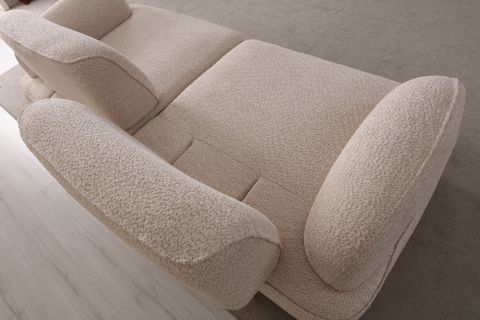 ATLAS KOLTUK TAKIMI, KREM, SHOWROOMDAN KUMAŞ DEĞİŞİMLİ