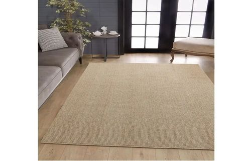 NATUREL SİSAL YIKANABİLİR TOZ VERMEZ JÜT HALI, 998A-BEJ, 180X250