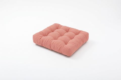 PUNTERİZ DİKİŞLİ KARE YER MİNDERİ, PEMBE, 55X55 CM