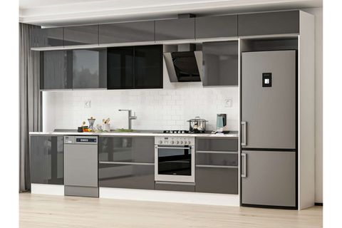 ALVİNKA 410X240 CM MUTFAK DOLABI, MB E90S60S60 3 ANTRASİT SUNTALAM