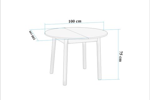 VİNA AÇILIR YUVARLAK MUTFAK MASA TAKIMI, BEYAZ SOHO TAŞ