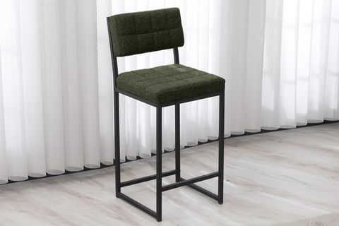 RİVA BAR MUTFAK SANDALYESİ, SİYAH AYAKLI, YEŞİL