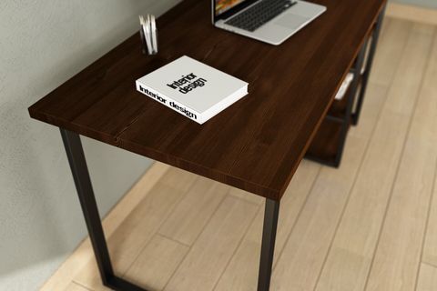 WOODESK ELEGANT MASİF AĞAÇ ÇALIŞMA MASASI, CEVİZ RENK, CPT4612-140