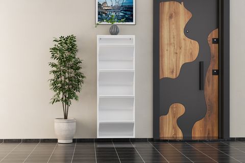 LİNEA METAL AYAKKABILIK, BEYAZ, 4 KAPAKLI