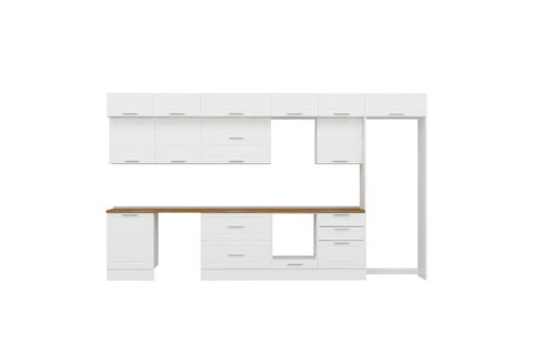 ALVİNKA 410X240 CM KLASİK MEBRAN MUTFAK DOLABI, MB E90S60S60 2 MEBRAN BEYAZ SUNTALAM