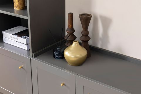 HENRY KİTAPLIKLI DOLAPLI TV SEHPASI, ANTRASİT