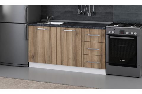 MİNAR 155 CM MUTFAK DOLABI BEYAZ DORE 155-D1-ALT MODÜL