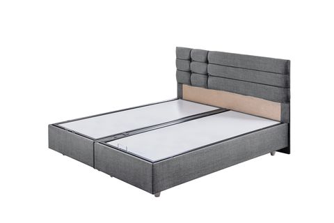 VİYANA BAZA BAŞLIK LETTO YATAK SETİ, GRİ, 150X200