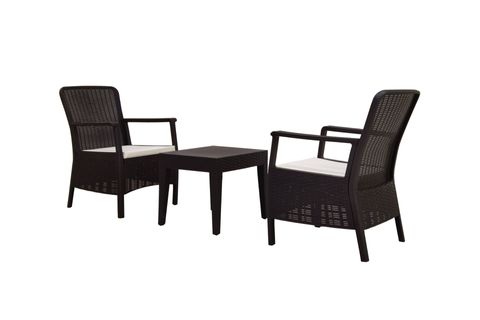 ORLANDO RATTAN BALKON VE BAHÇE TAKIMI, ANTRASİT KREM MİNDERLİ