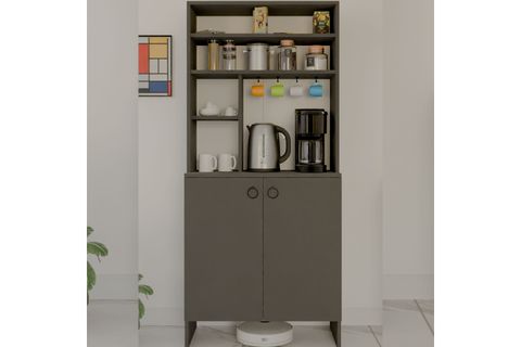 İNTERGO KAHVE KÖŞESİ İKİ KAPAKLI ÇOK AMAÇLI DOLAP, ANTRASİT