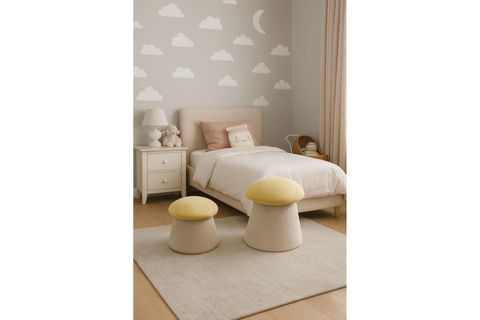 MOSHİ İKİLİ MANTAR PUF, SARI KREM