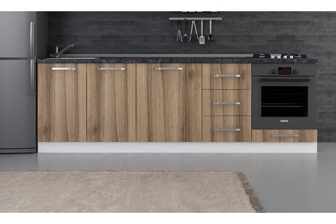 MİNAR 255 CM MUTFAK DOLABI BEYAZ DORE 255-D3-ALT MODÜL