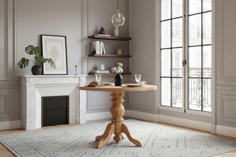 ADEN NATURAL AHŞAP YUVARLAK MASA TAKIMI, 100X100