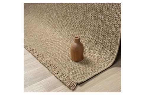QUEEN SERİSİ JÜT HASIR GÖRÜNÜMLÜ DOKUMA MAKİNE HALISI, BEJ, 160X200, 670