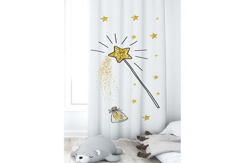PERİ KIZ DESENLİ ÇOCUK ODASI FON PERDE 135X200