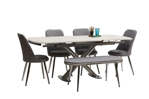 SİENA BENCHLİ MUTFAK MASA TAKIMI, 4 SANDALYELİ, 130X80