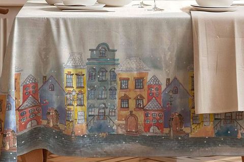 KIŞ ŞEHRİ PAMUK MASA ÖRTÜSÜ, MSAORT0062 150X250 CM