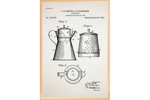 VINTAGE COFFEE TABLO SETİ, CUPS 4, 50X70