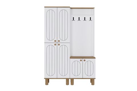 GÜNEY PORTMANTO VESTİYER AYAKKABILIK, ÇAM BEYAZ