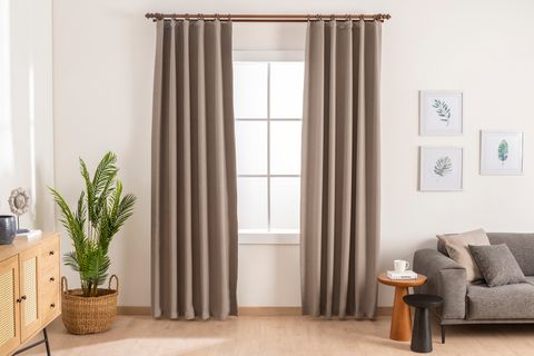 HARUNA KETEN GÖRÜNÜMLÜ BLACKOUT PERDE, TAŞ, 180X260