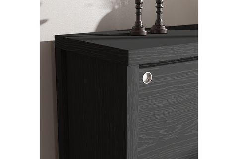 VENEZİA PREMİUM AYAKKABILIK WOOD SİYAH, 2 SÜRGÜLÜ KAPAKLI