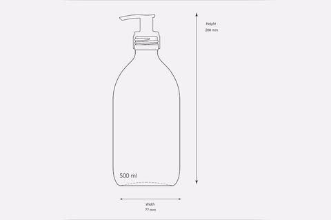 TRİCHİ DESİGN 500ML AMBER CAM SIVI SABUNLUK PP ETİKETLİ BEŞLİ SET