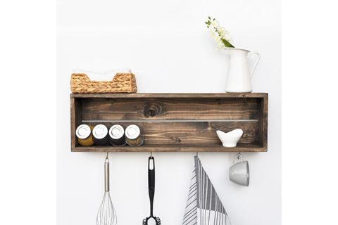 OTTOIDEA • DOĞAL AHŞAP % 100 EL YAPIMI  MUTFAK RAFI + COFFEE STATION / CEVİZ